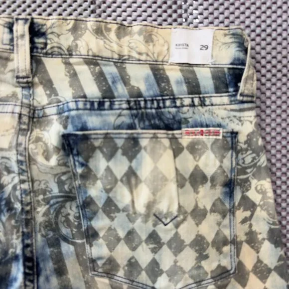 HUDSON Krista Roses Graphic Super Skinny Jeans Sz 29 Streetwear Art to Wear - Picture 3 of 11